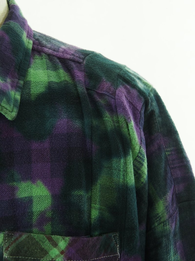 Rebuild by Needles ӥɥХˡݥɥ륺 - Flannel Shirt 7 Cut Wide Shirt - Uneven Dye - MR350C