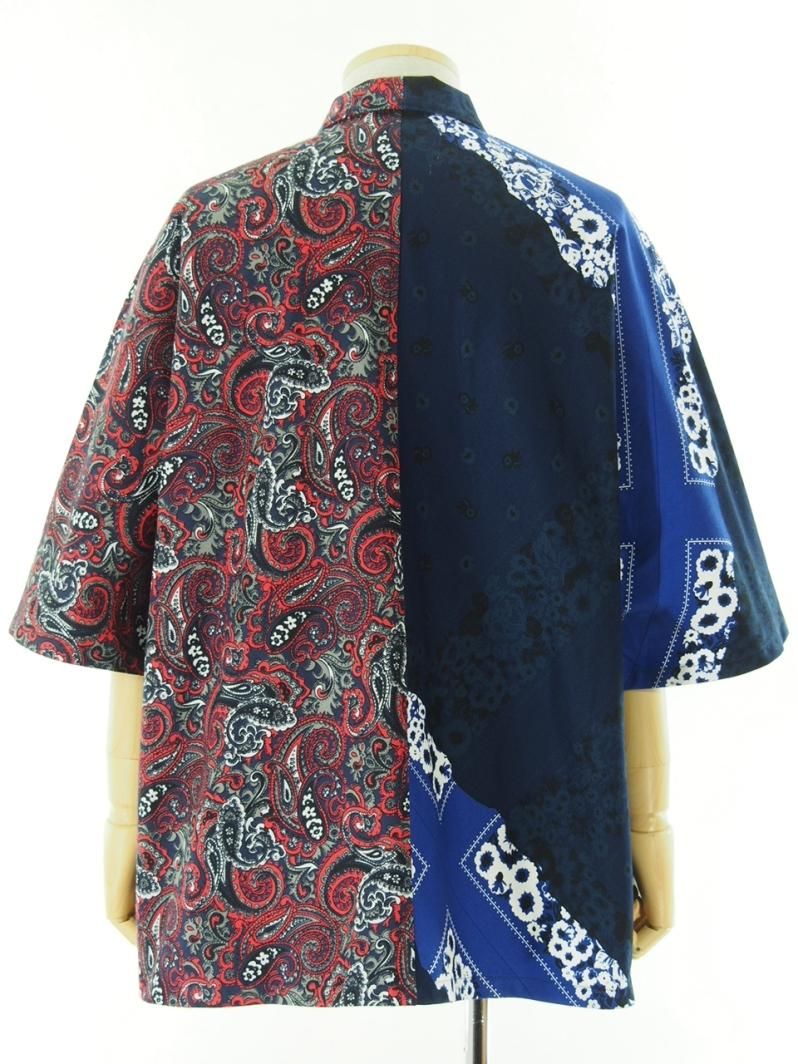 NOMA t.d. ノーマティーディー - Color Block Half Zip Shirt - Navy