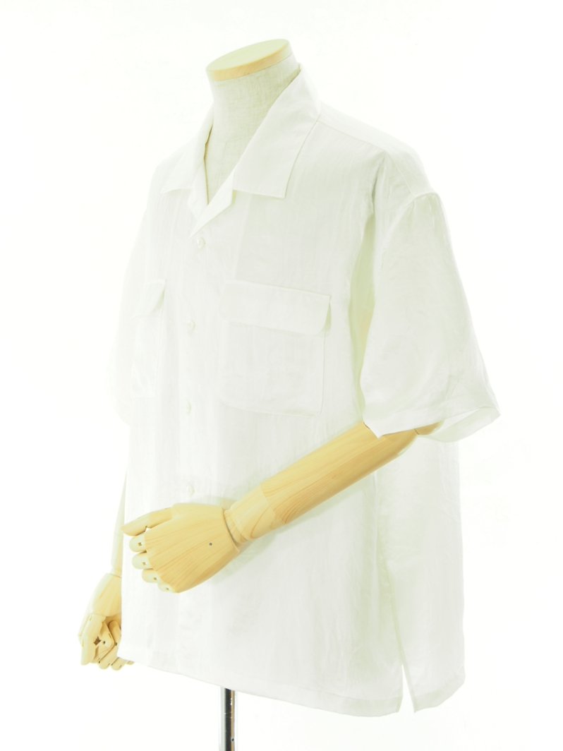 TUITACI  ĥ - Vintage Satin Bowling Shirt - ӥơƥܡ󥰥 - White