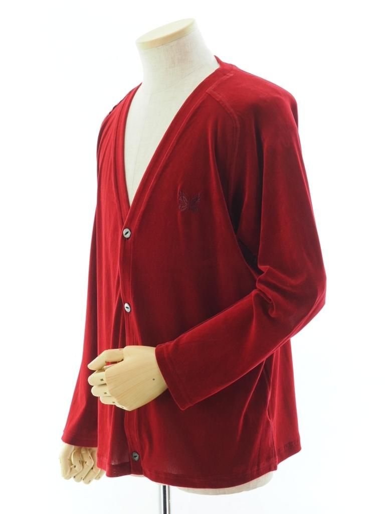 Needles ニードルズ - V/N Cardigan ブイネックカーディガン - Mesh / Flocky Pt. - Red
