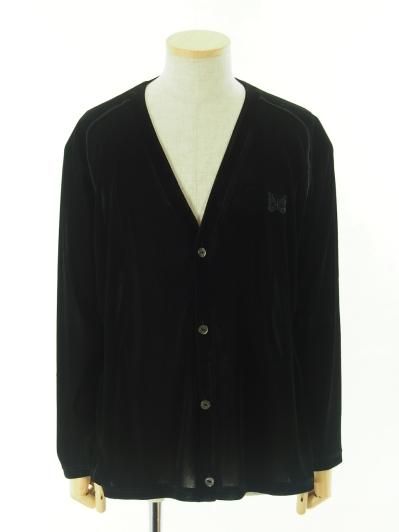 Needles ニードルズ - V/N Cardigan ブイネックカーディガン - Mesh / Flocky Pt. - Black
