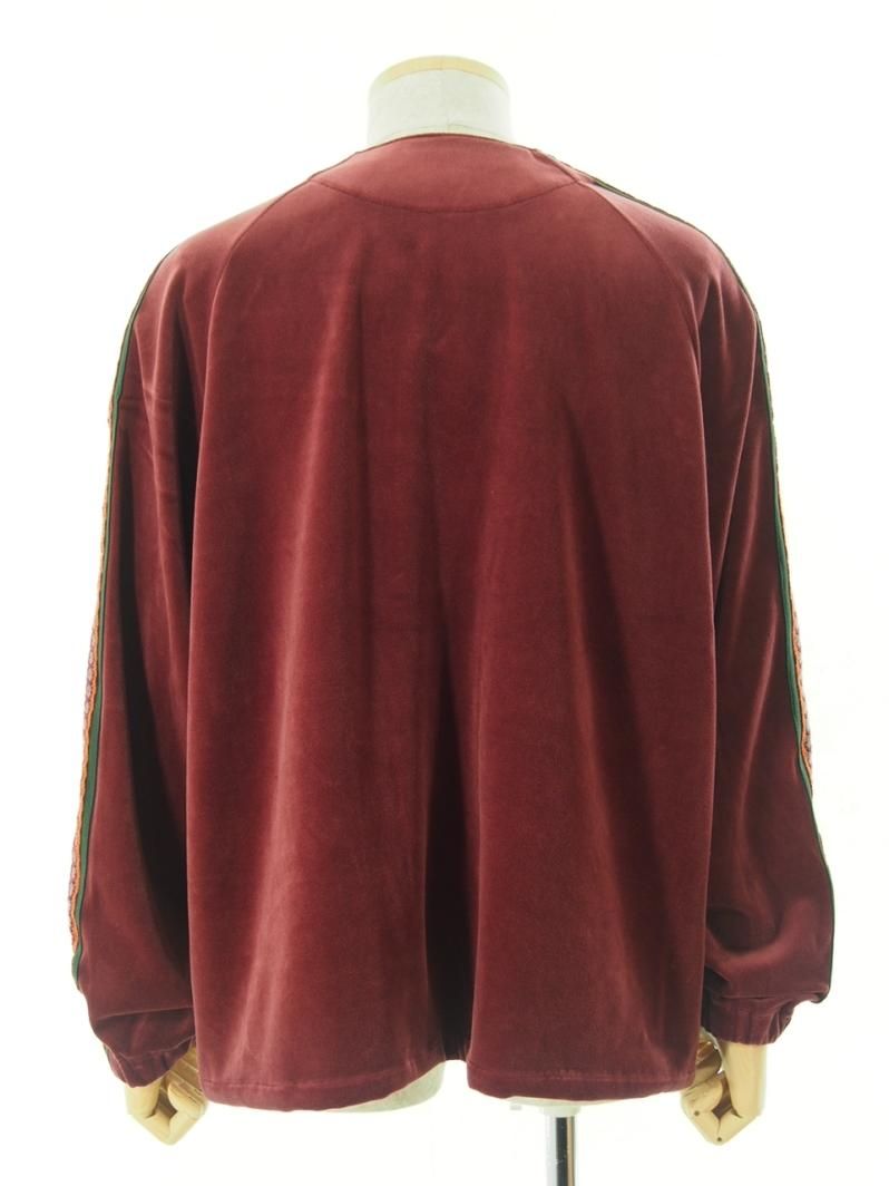 TUITACI  ĥ - Heavy oz Velour Lined Blouson - Burgundy