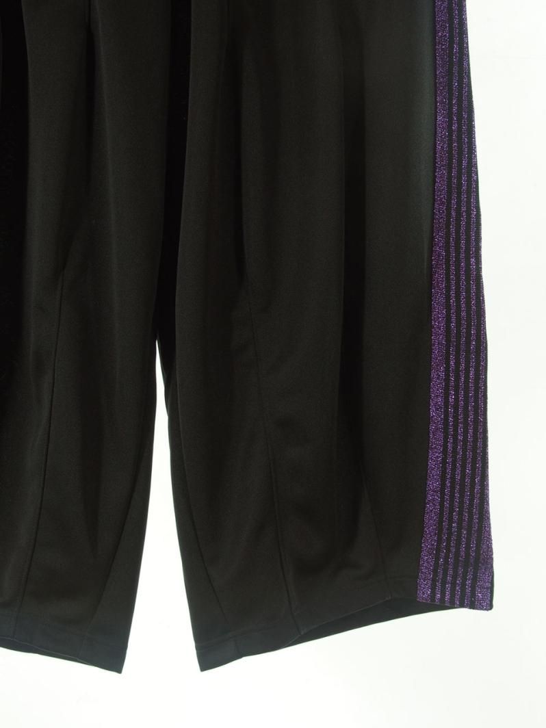 Needles x one day / ニードルズ × ワンデイ 別注 - H.D.Track Pant ヒザデルトラックパンツ - Poly Smooth - Black × Purple Lame
