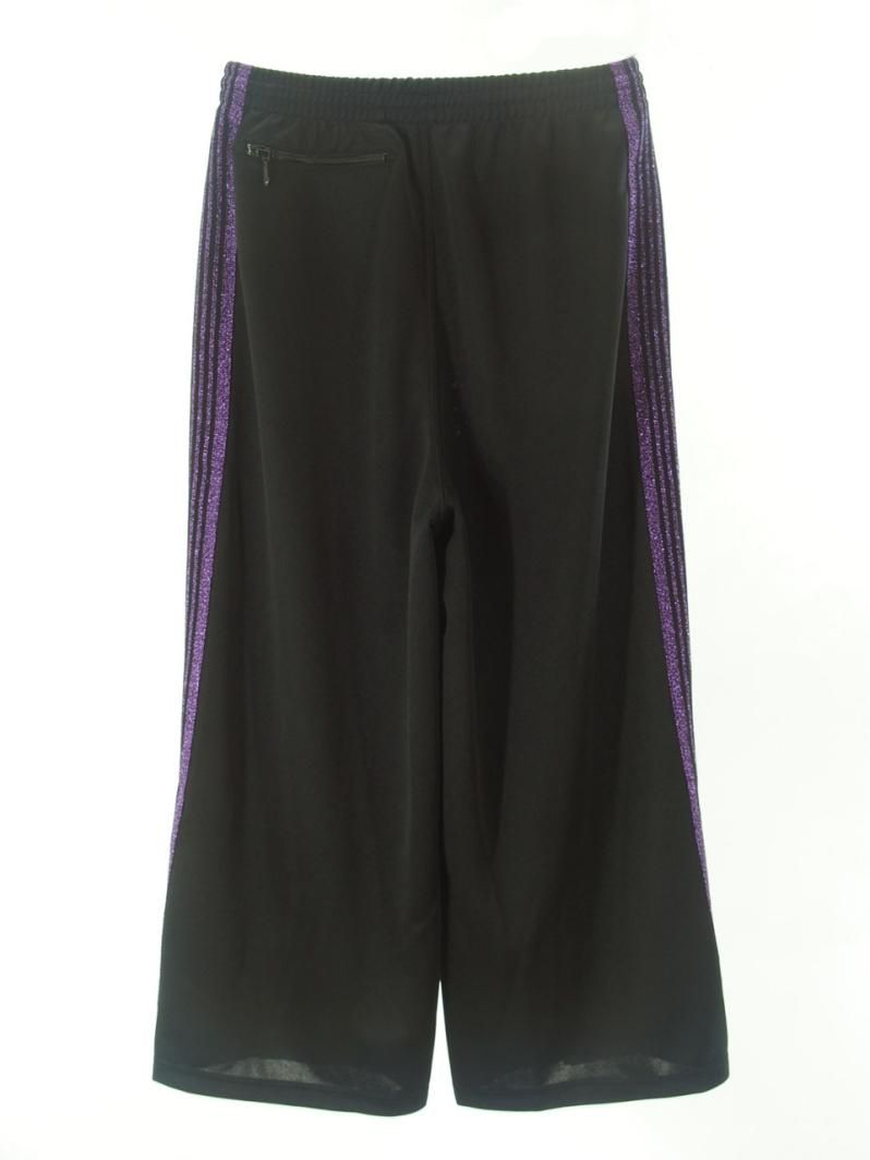 Needles x one day / ニードルズ × ワンデイ 別注 - H.D.Track Pant ヒザデルトラックパンツ - Poly Smooth - Black × Purple Lame