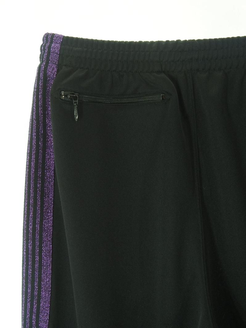 Needles x one day / ニードルズ × ワンデイ 別注 - H.D.Track Pant ヒザデルトラックパンツ - Poly Smooth - Black × Purple Lame