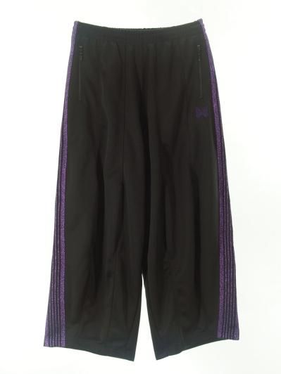 Needles x one day / ニードルズ × ワンデイ 別注 - H.D.Track Pant ヒザデルトラックパンツ - Poly Smooth - Black × Purple Lame