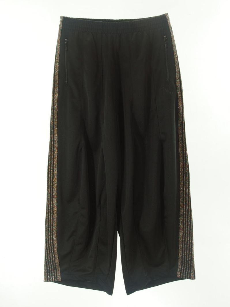 Needles x one day / ニードルズ × ワンデイ 別注 - H.D.Track Pant ヒザデルトラックパンツ - Poly Smooth - Black × Multi Lame