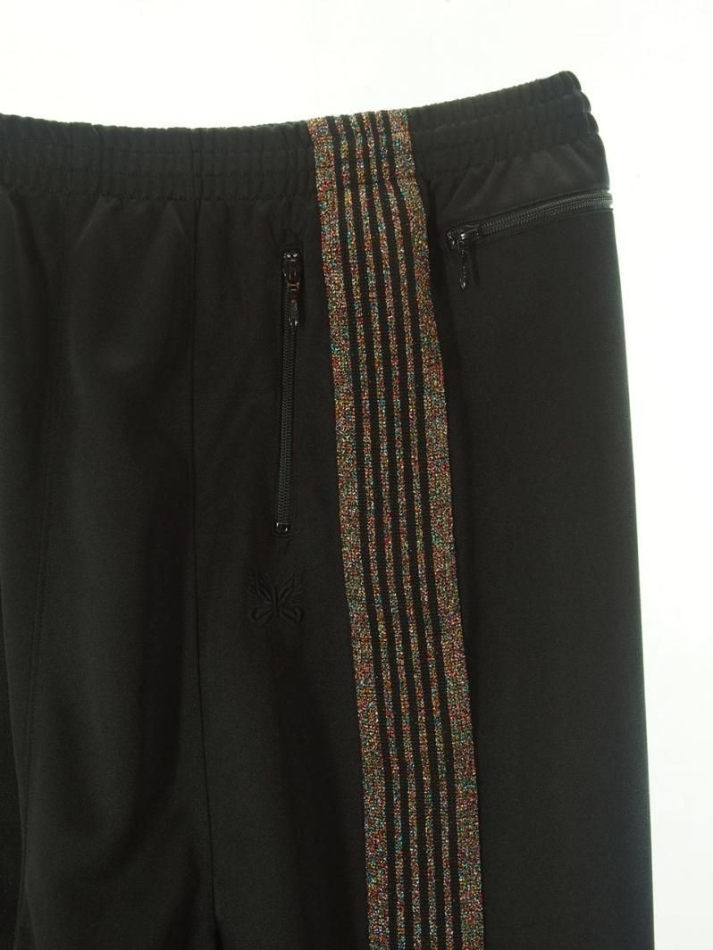 Needles x one day / ニードルズ × ワンデイ 別注 - H.D.Track Pant ヒザデルトラックパンツ - Poly  Smooth - Black × Multi Lame