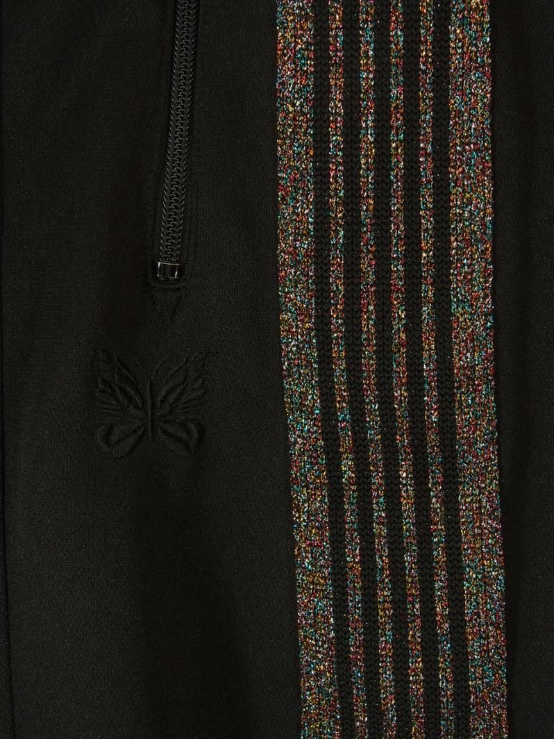 Needles x one day / ニードルズ × ワンデイ 別注 - H.D.Track Pant ヒザデルトラックパンツ - Poly Smooth - Black × Multi Lame