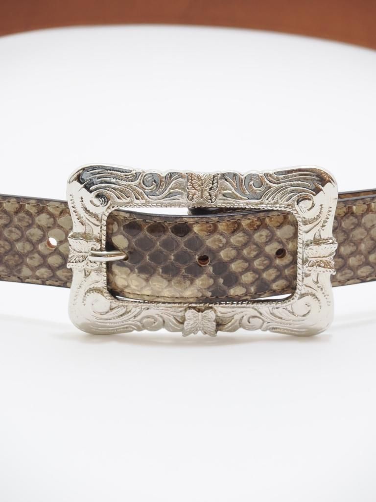 Needles ˡɥ륺 - Papillon Square Buckle Belt ѥԥ󥹥Хå٥ - Python