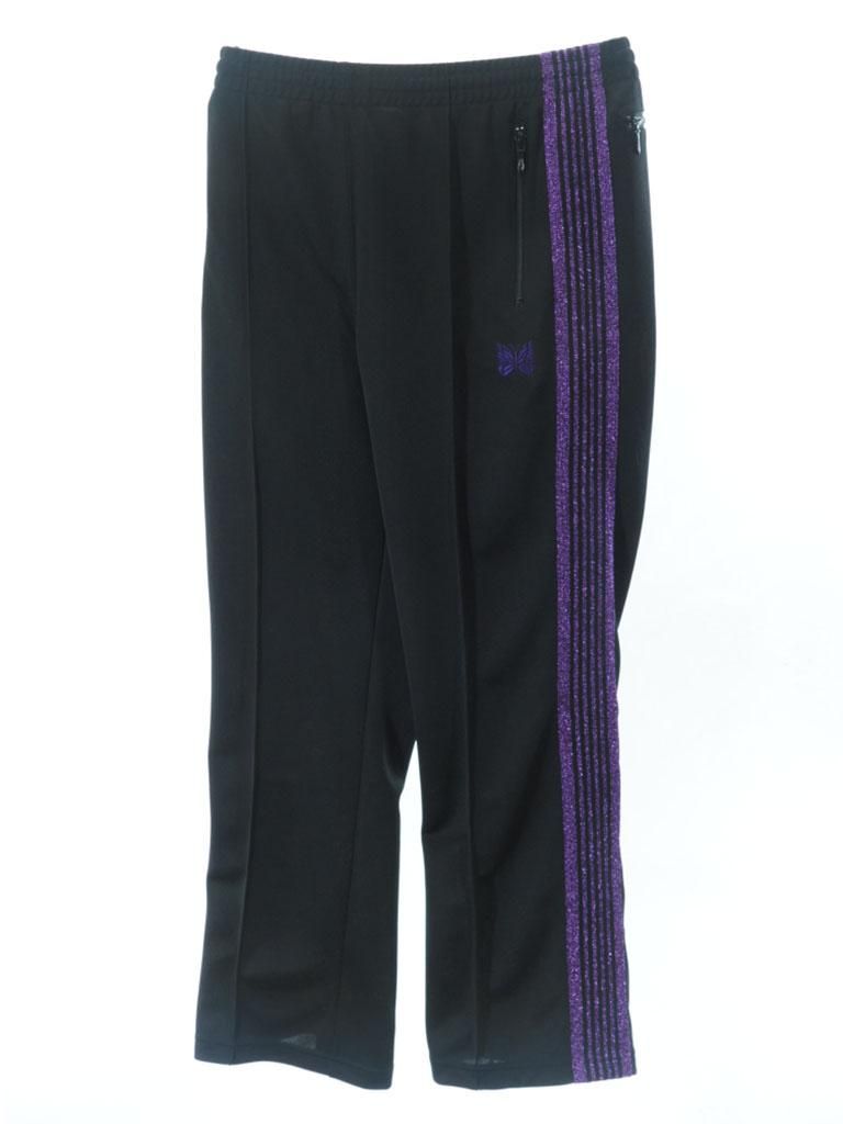 Needles x one day / ニードルズ × ワンデイ 別注 - Track Pant トラックパンツ - Poly Smooth - Black × Purple Lame