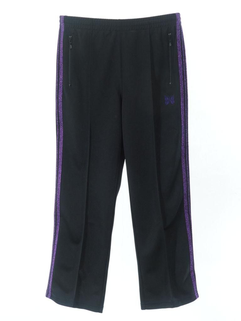 Needles x one day / ニードルズ × ワンデイ 別注 - Track Pant トラックパンツ - Poly Smooth - Black × Purple Lame