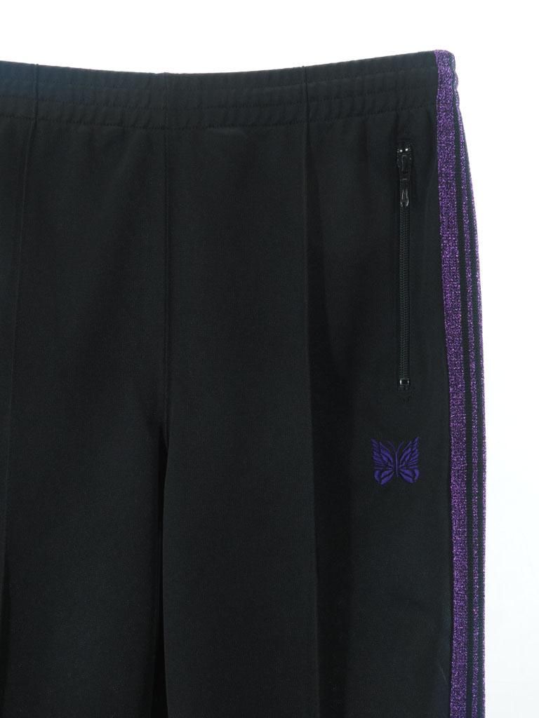 Needles x one day / ニードルズ × ワンデイ 別注 - Track Pant トラックパンツ - Poly Smooth -  Black × Purple Lame