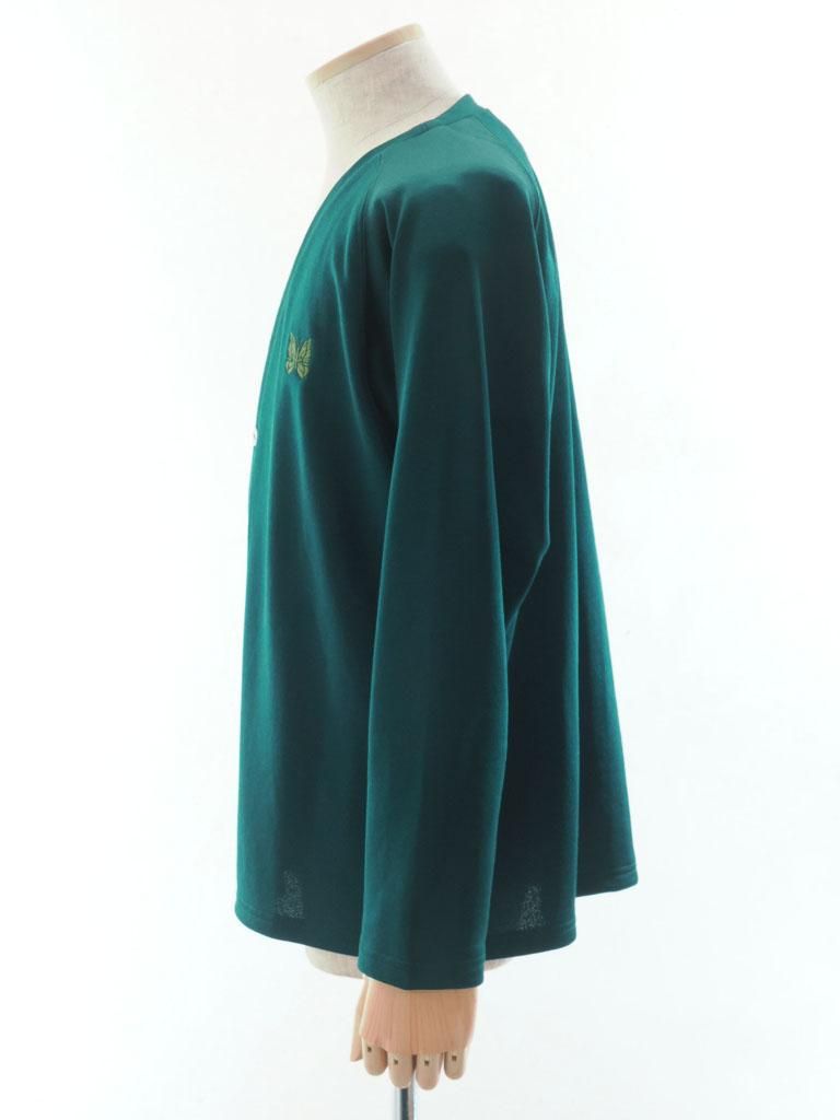 Needles ニードルズ - V Neck Cardigan ブイネックカーディガン - C/PE Bright Jersey - Jasper Green