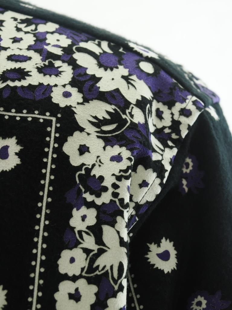 NOMA t.d. ノーマティーディー - Flannel Open Collar Shirt フランネルオープンカラーシャツ - Draw Your Garden / Black