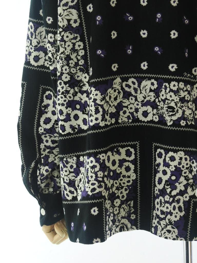 NOMA t.d. ノーマティーディー - Flannel Open Collar Shirt フランネルオープンカラーシャツ - Draw Your Garden / Black