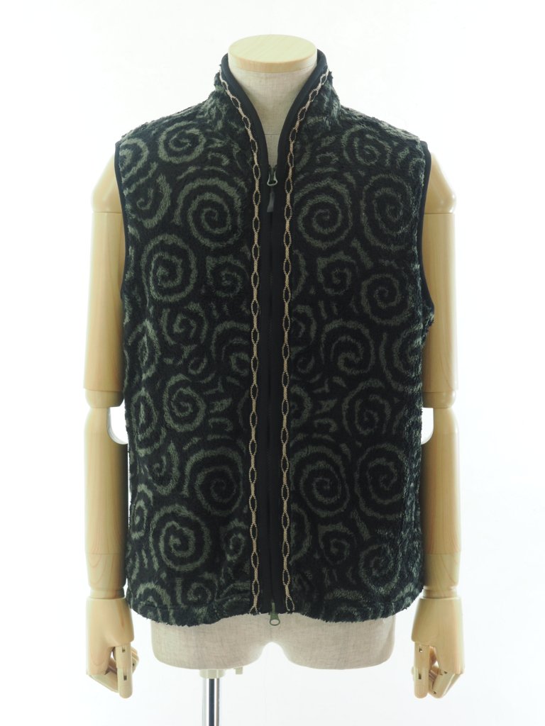 TUITACI  ĥ - Arabesque Maze Fleece Vest ٥ᥤե꡼٥ - Khaki  Black