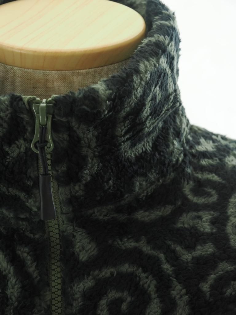 TUITACI 朔 ツイタチ - Arabesque Maze Fleece Blouson アラベスクメイズフリースブルゾン - Khaki × Black