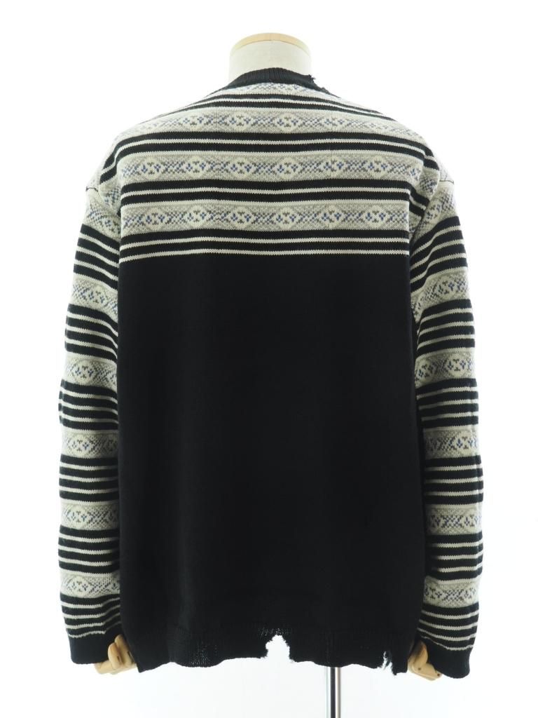 NOMA t.d. Ρޥƥǥ - Fair Isle Damaged Sweater ե᡼ - Black