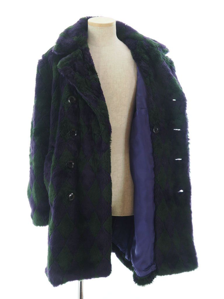 Needles ˡɥ륺 - Pea Coat ԡ - Acrylic Fur / Argyle - Green / Purple