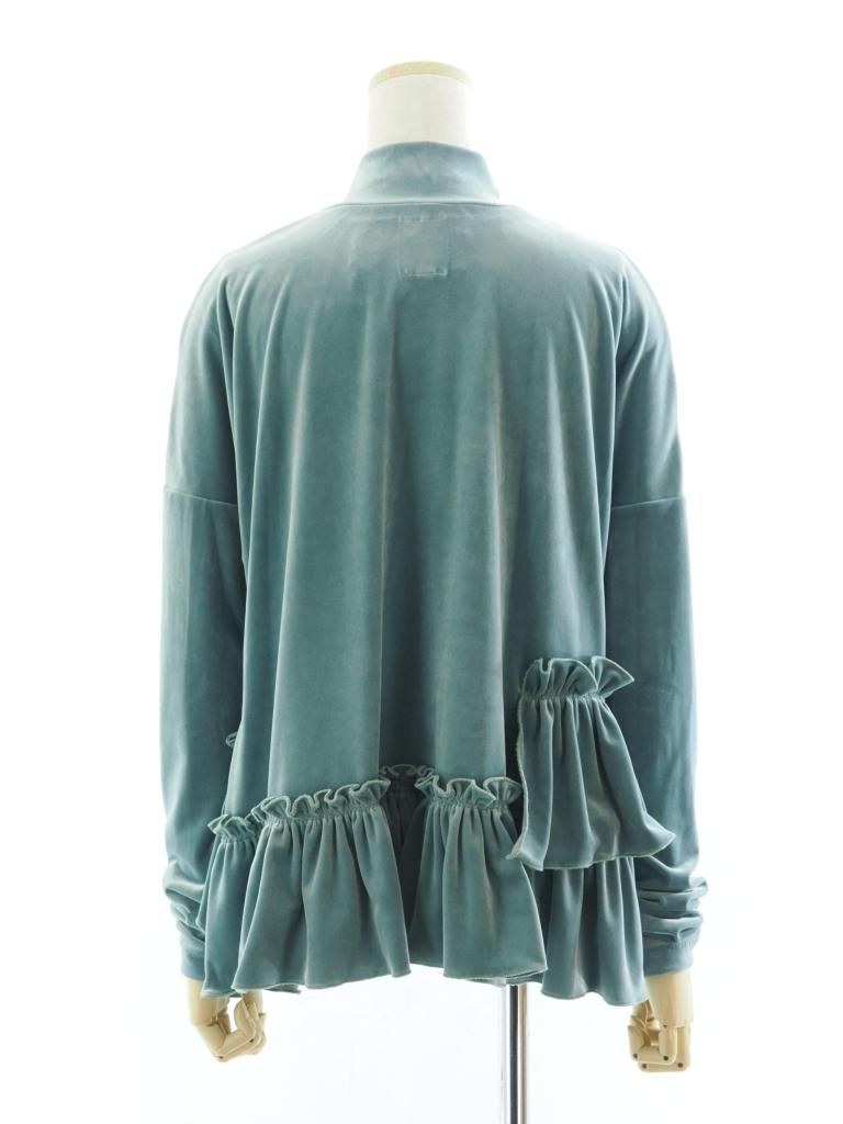 Rhodolirion ロドリリオン - Frill Tiered Long Sleeve フリルティアードロングスリーブ - Velour - Lt.Green
