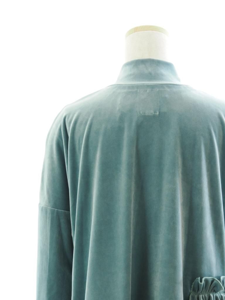 Rhodolirion ロドリリオン - Frill Tiered Long Sleeve フリルティアードロングスリーブ - Velour - Lt.Green
