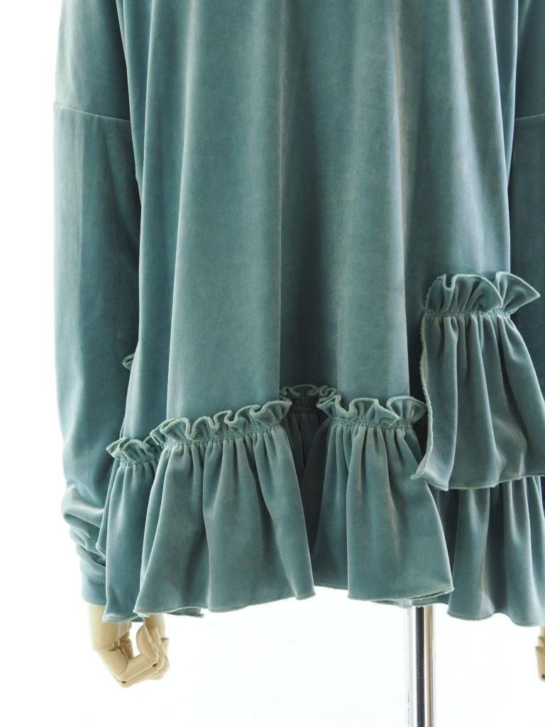 Rhodolirion ɥꥪ - Frill Tiered Long Sleeve եƥɥ󥰥꡼ - Velour - Lt.Green
