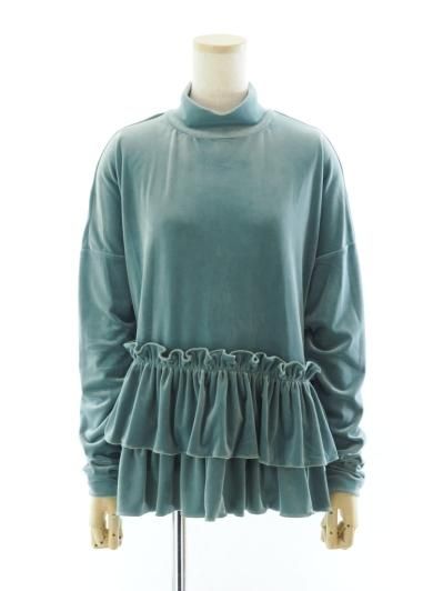 Rhodolirion ɥꥪ - Frill Tiered Long Sleeve եƥɥ󥰥꡼ - Velour - Lt.Green
