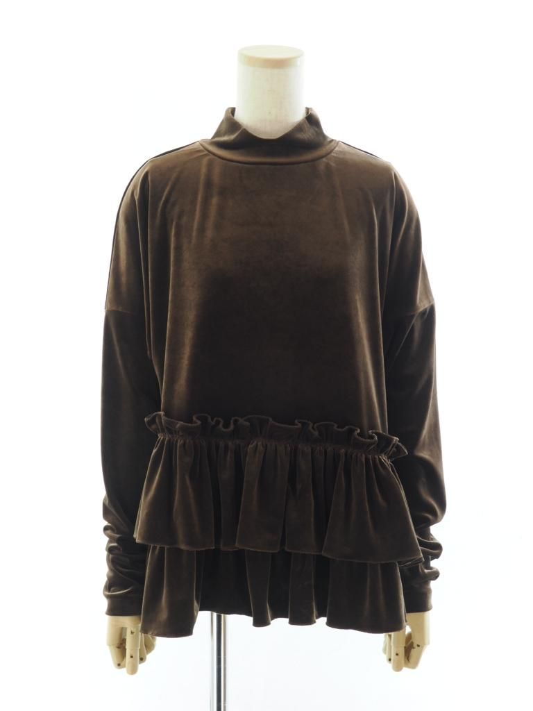 Rhodolirion ロドリリオン - Frill Tiered Long Sleeve フリルティアードロングスリーブ - Velour - Brown
