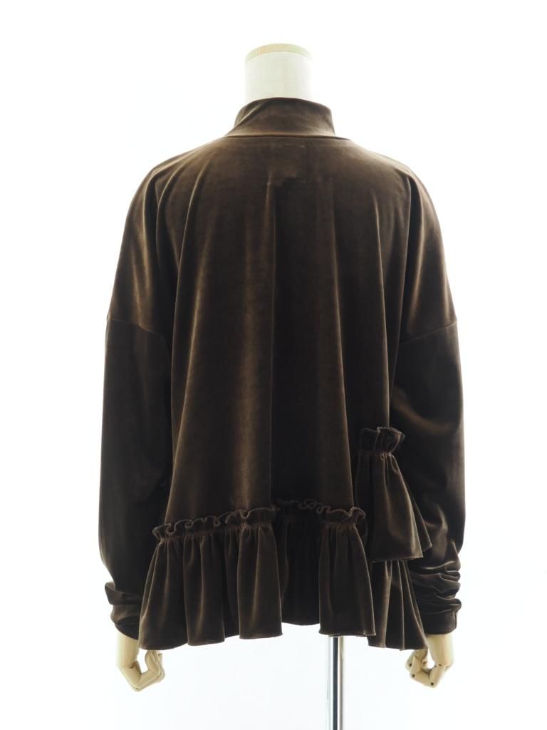 Rhodolirion ロドリリオン - Frill Tiered Long Sleeve フリルティアードロングスリーブ - Velour - Brown
