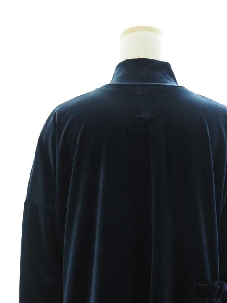 Rhodolirion ロドリリオン - Frill Tiered Long Sleeve フリルティアードロングスリーブ - Velour - Navy
