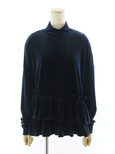 Rhodolirion ɥꥪ - Frill Tiered Long Sleeve եƥɥ󥰥꡼ - Velour - Navy
