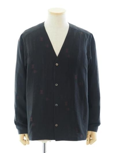 Needles ニードルズ - V Neck Shirt ブイネックシャツ - R/PE/N Ethnic Cut Jq. - Black