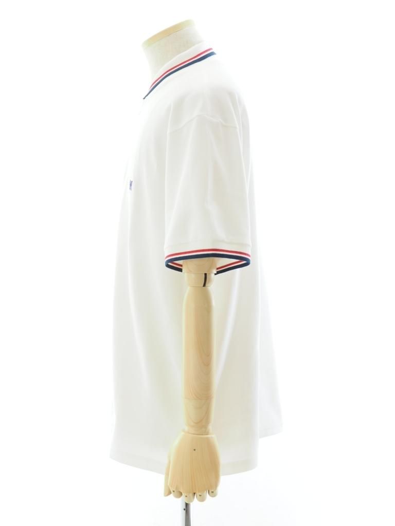 Needles ニードルズ - Shawl Collar S/S Polo ショールカラーショートスリーブポロ - Cotton Pique - White