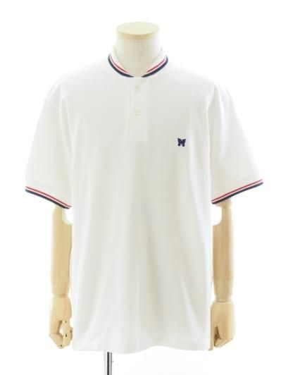 Needles ニードルズ - Shawl Collar S/S Polo ショールカラーショートスリーブポロ - Cotton Pique - White