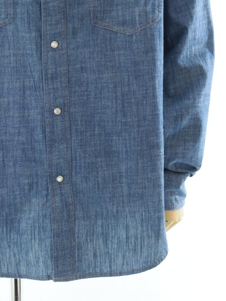 Needles ニードルズ - Western Shirt ウェスタンシャツ - Cotton Chambray / India Emb. - Blue