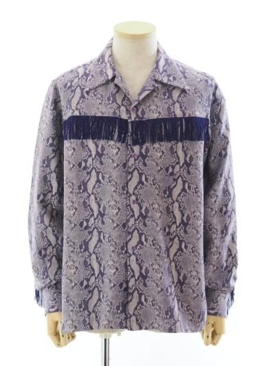 FRINGE ONE-UP SHIRT - TA/PE VELOUR（BLACK） – UNEVEN HUB