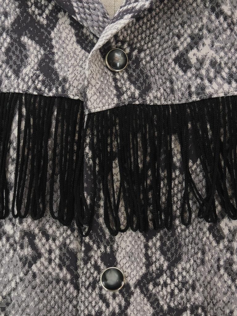 Needles ニードルズ - Fringe One-Up Shirt フリンジワンナップシャツ - AC/R/C Python Jq. - Charcoal