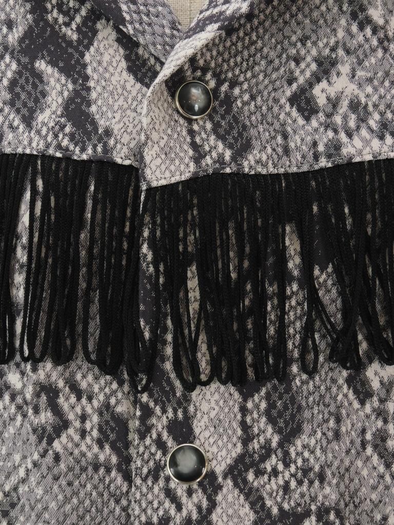 Needles ˡɥ륺 - Fringe One-Up Shirt ե󥸥ʥåץ - AC/R/C Python Jq. - Charcoal