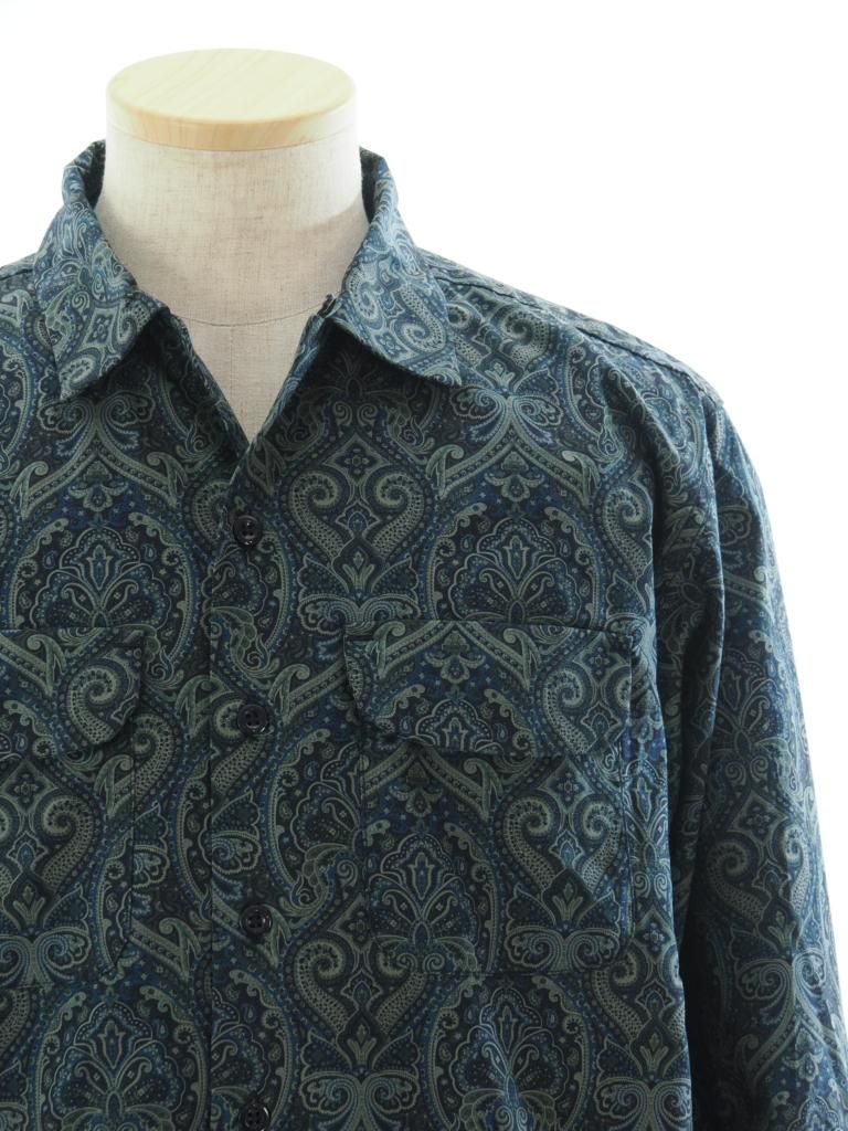 Engineered Garments エンジニアドガーメンツ - Classic Shirt クラッシックシャツ -  Cotton Paisley Print - Navy