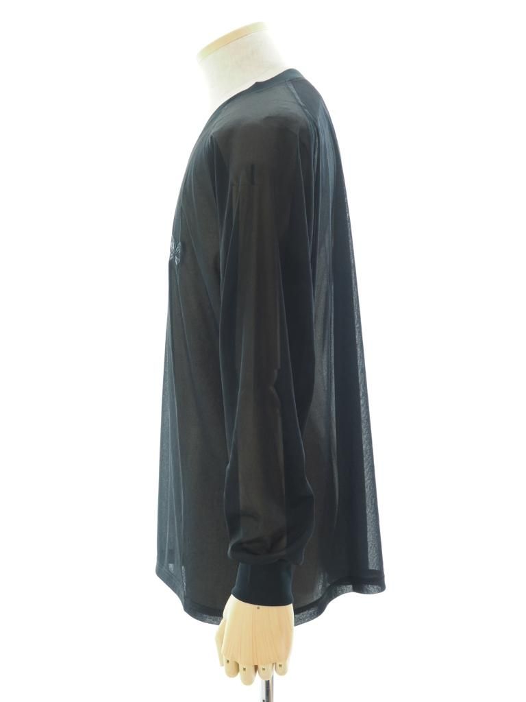 Needles ニードルズ - L/S V Neck Tee ロングスリーブブイネックティー - Poly Tricot Chiffon - Black