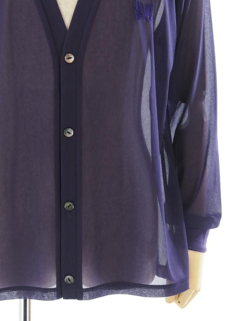 Needles ˡɥ륺 - V Neck Cardigan ֥ͥåǥ - Poly Tricot Chiffon - Purple