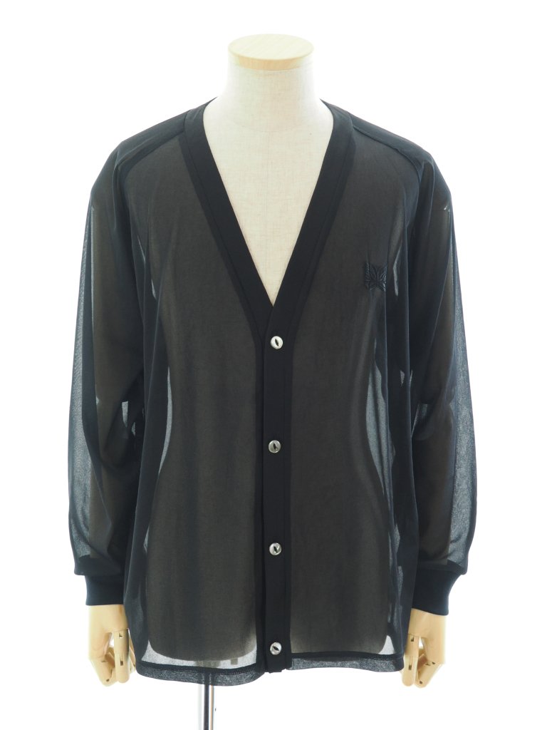 Needles ˡɥ륺 - V Neck Cardigan ֥ͥåǥ - Poly Tricot Chiffon - Black