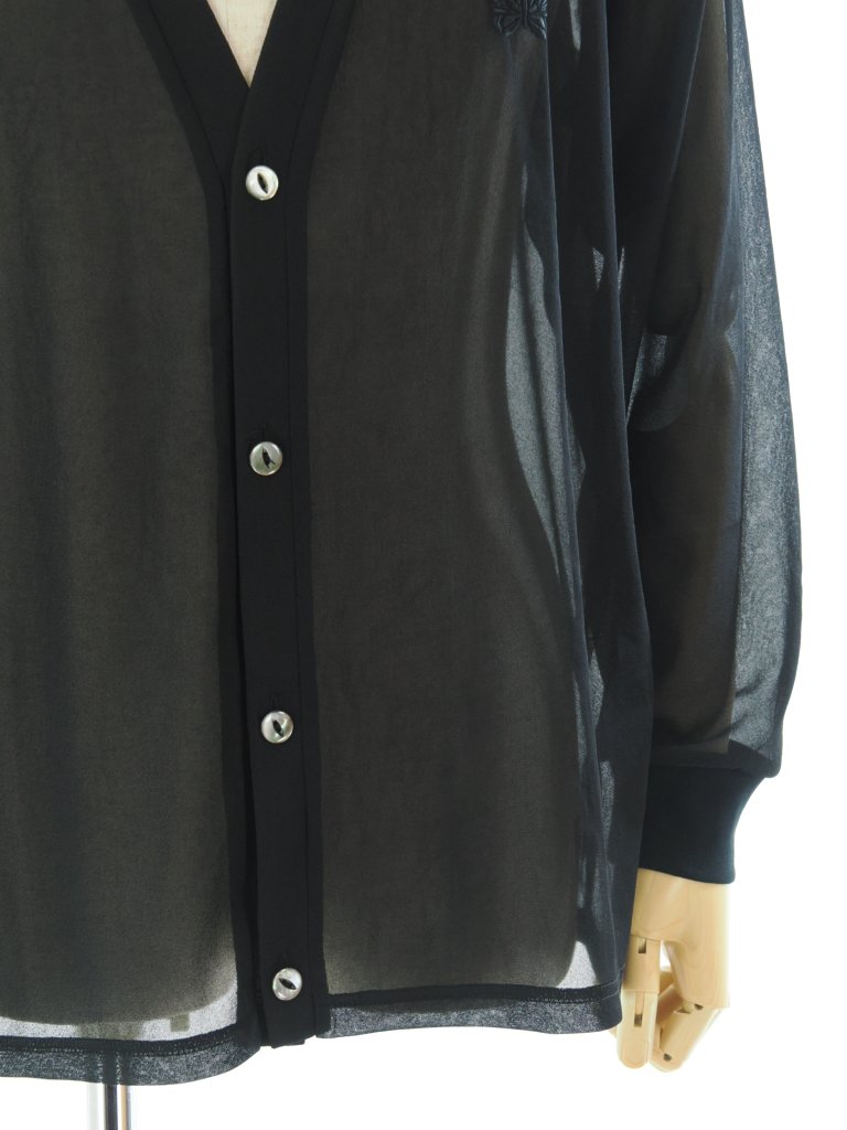 Needles ˡɥ륺 - V Neck Cardigan ֥ͥåǥ - Poly Tricot Chiffon - Black