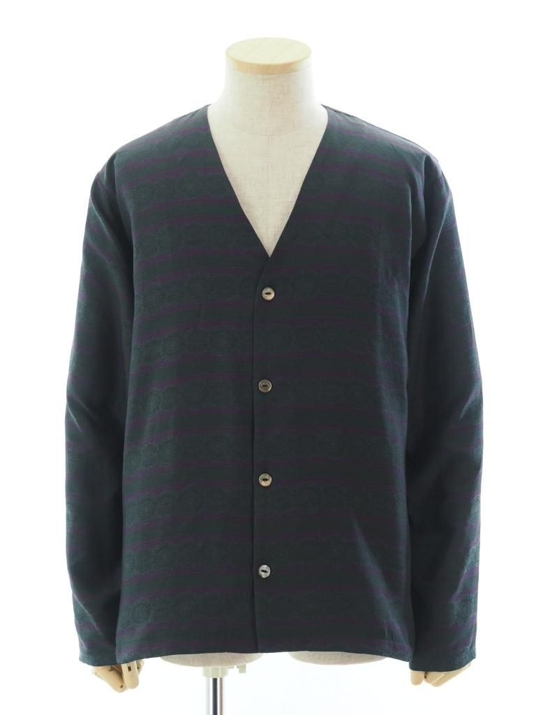 Needles ニードルズ - Cardigan Jacket カーディガンジャケット - PE/C Fine Pattern Stripe Jq. - Green