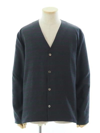 Needles ニードルズ - Cardigan Jacket カーディガンジャケット - PE/C Fine Pattern Stripe Jq. - Green