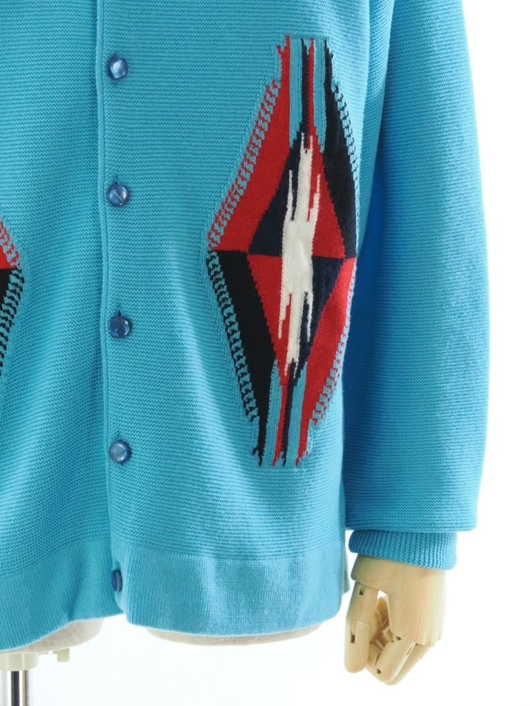 Needles ニードルズ - V Neck Cardigan ブイネックカーディガン - Chimayo - Sax Blue