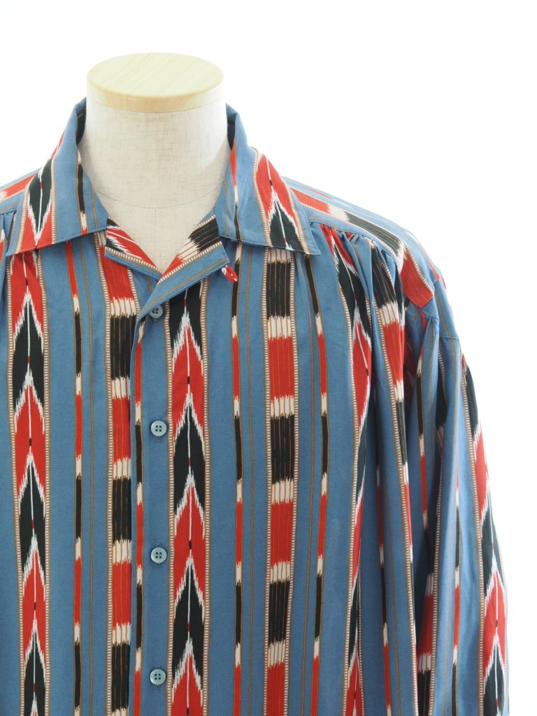 AiE  - Painter Shirt ڥ󥿡 - Rayon Lawn / Stripe Printed - Blue
