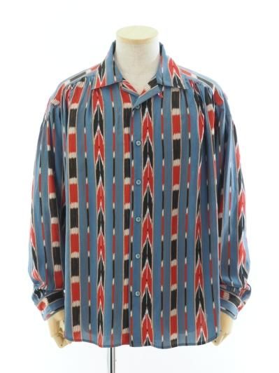 AiE エーアイイー - Painter Shirt ペインターシャツ - Rayon Lawn / Stripe Printed - Blue