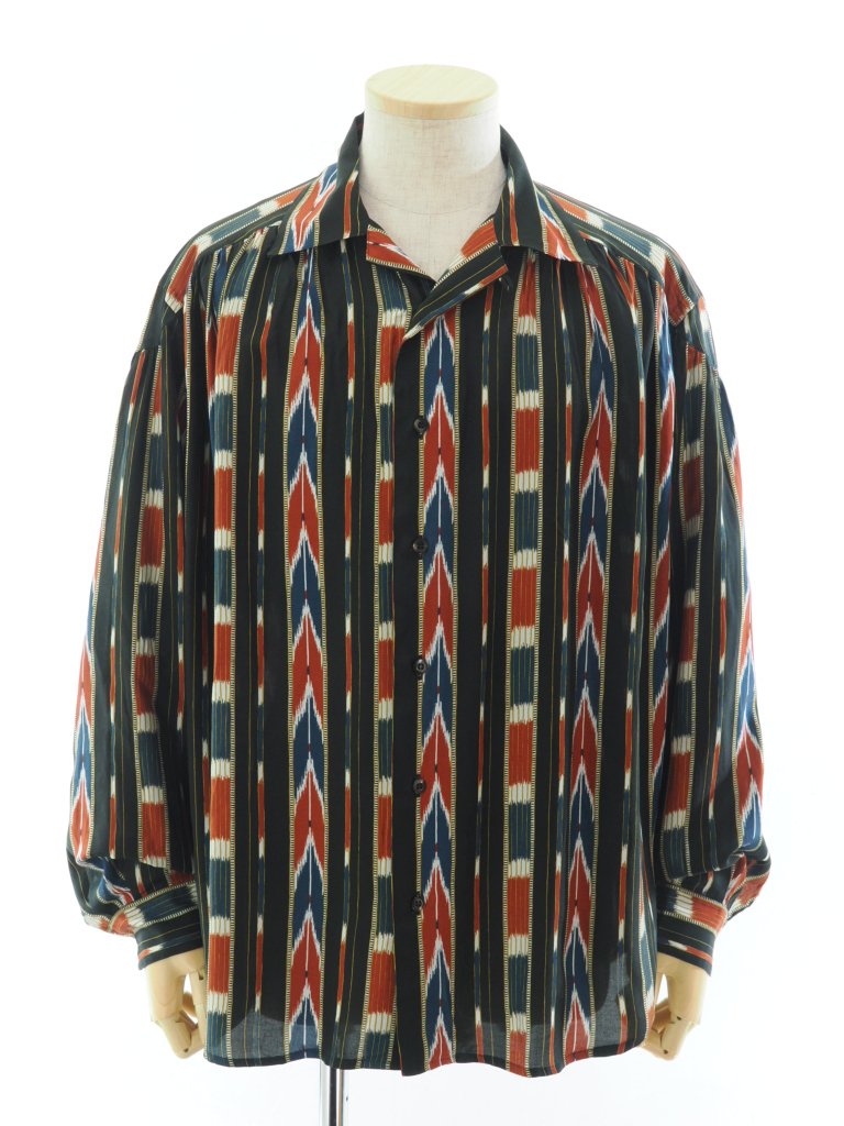 AiE  - Painter Shirt ڥ󥿡 - Rayon Lawn / Stripe Printed - Black